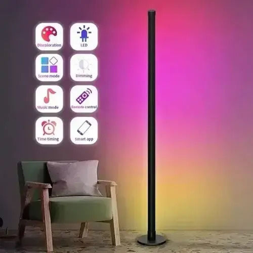 LED Floor Lamp with RGB Light White