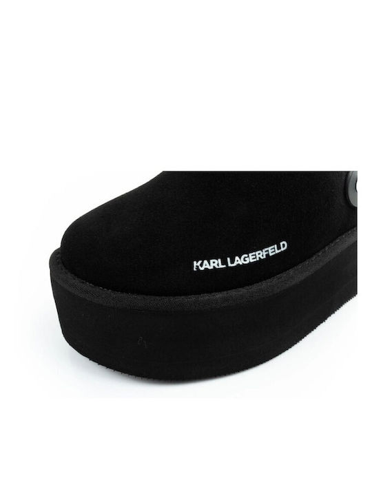 Suede Mules with Low Heel in Black Color