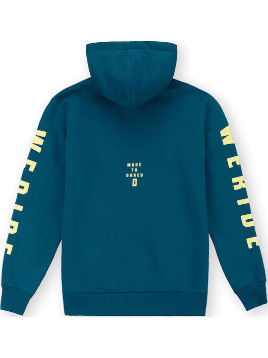 Sweatshirt with Hood Petrol Blue