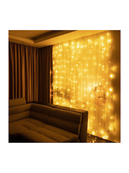 200 Λαμπάκια LED Κουρτίνα 2μ. x 200εκ. Θερμό Λευκό USB 200 Λαμπάκια LED Κουρτίνα 2μ. x 200εκ. Θερμό Λευκό USB