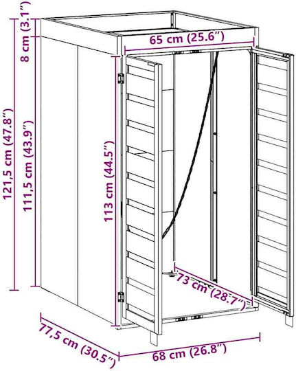 vidaXL Waste bin frame