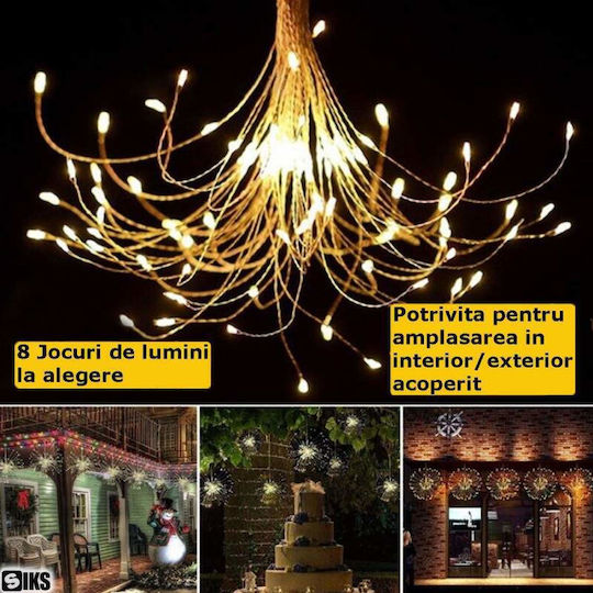 750 Lămpițe LED 7m. Alb cald tip Focuri de artificii 1buc