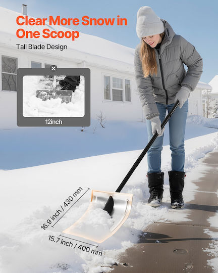 Vevor Snow Shovel Road 40cm Wide Snow Shovel Aluminum Alloy Handle Anti-Slip Surface High Capacity Snow Shovels Detachable Lightweight Snow Removal Tool Garden Car Camping Outdoor Spaces