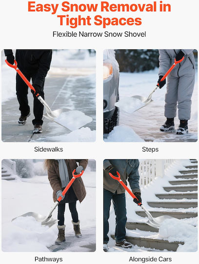Snow Shovel Vevor Road 35 cm Wide Snow Shovel Aluminum Alloy D-Shaped Handles Large Capacity Snow Removal Shovels Lightweight Snow Removal Tool Garden Car Camping