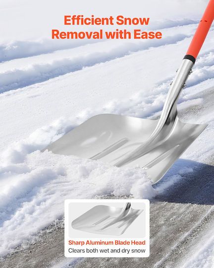 Snow Shovel Vevor Road 35 cm Wide Snow Shovel Aluminum Alloy D-Shaped Handles Large Capacity Snow Removal Shovels Lightweight Snow Removal Tool Garden Car Camping