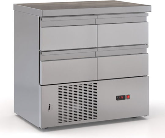 Inox Dobros Edelstahl Kühltisch 170Es mit 4 Schubladen und Kühlaggregat 0/+8°C L90xB70xH87cm