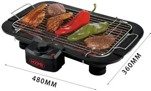 Hoomei Tabletop Electric Grill Grill 2000W with Adjustable Thermostat 38cmx22cmcm