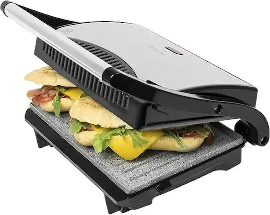 Hoomei Tabletop Electric Grill Ribbed Plate 2000W with Lid and Adjustable Thermostat 29.5cmx24cmcm