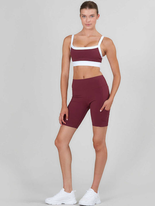 Women's Sports Bra without Padding Bordeaux
