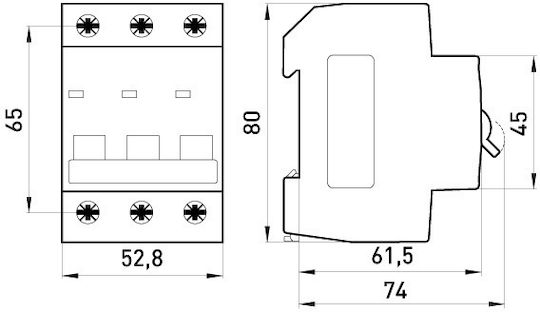 3-Poles Panel Push Switch 16A