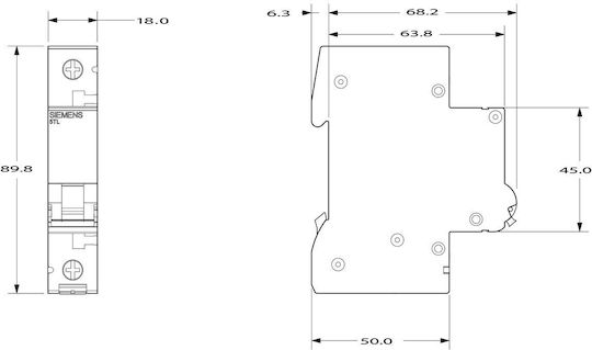 Siemens 1-Pole Panel Push Switch 63A