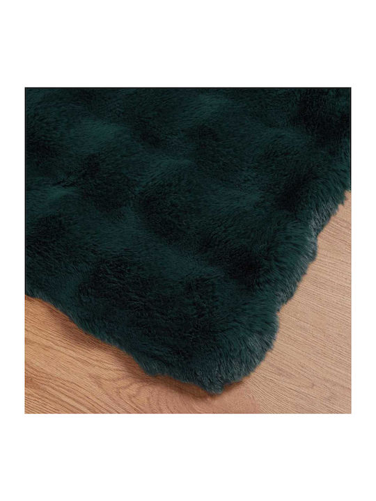vidaXL Furry Double Bed Blanket 220x240cm Dark Green