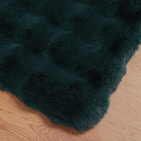 vidaXL Furry Double Bed Blanket 220x240cm Dark Green