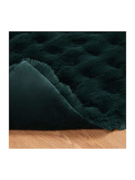 vidaXL Furry Double Bed Blanket 220x240cm Dark Green