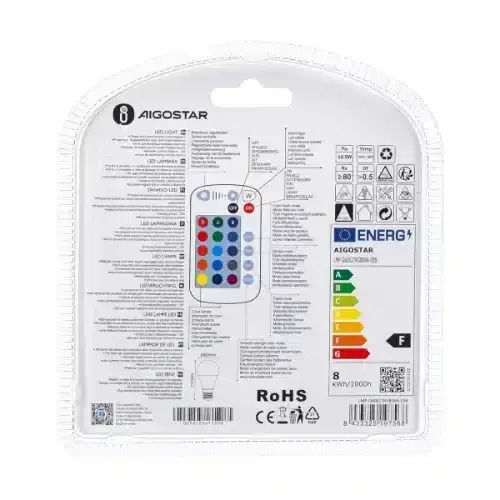 Aigostar Смарт крушка LED 8W за фасунга E27 и форма A60 RGBW