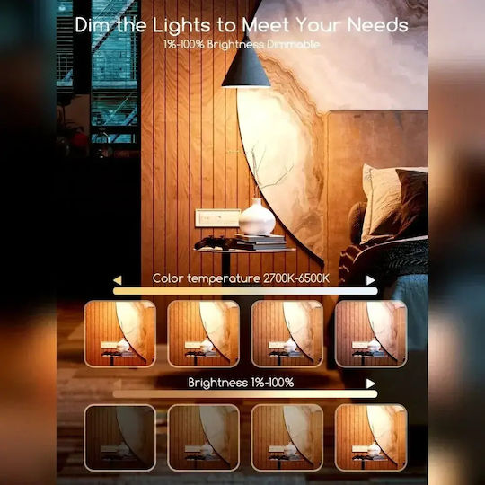 Aigostar Smart LED Bulb 4.5W for Socket E27 and Shape G45 Cold White 470lm