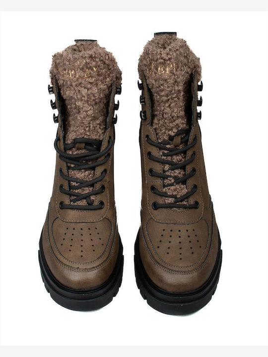 Jen Rombus Ghete Dama Ankle Boots Maro