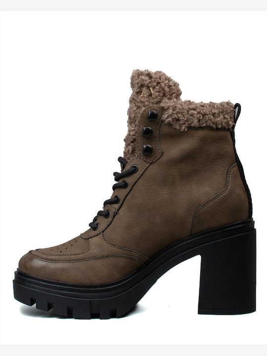 Jen Rombus Ghete Dama Ankle Boots Maro