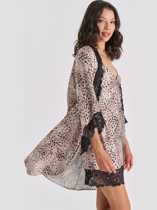 Milena by Paris Χειμερινή Γυναικεία Ρόμπα Animal Print