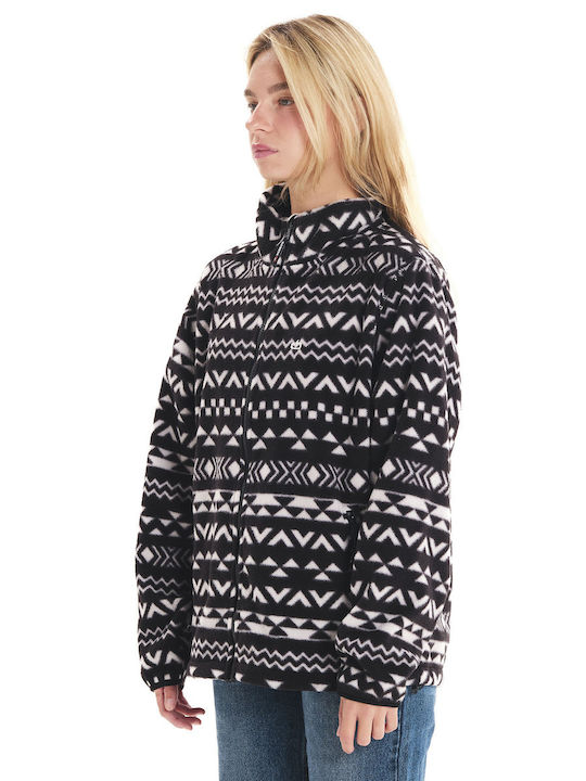 Women's Cardigan with Zipper Black