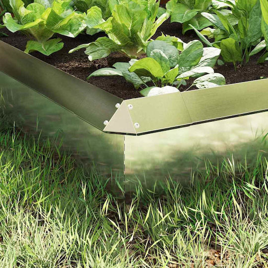 vidaXL Metal Garden Border in Silver Color xcm