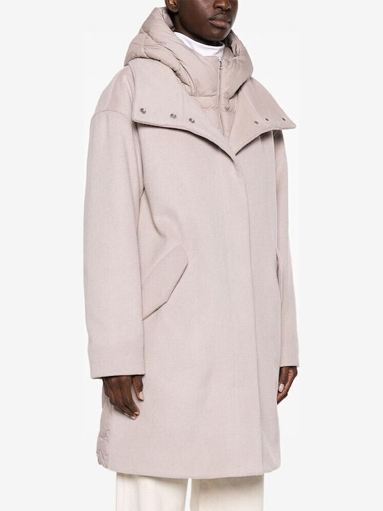 Women's Parka Jacket Waterproof for Winter with Hood Brown