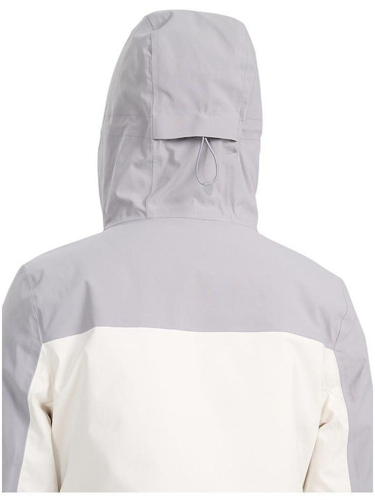 Women's Lifestyle Jacket Waterproof for Winter with Hood Gray
