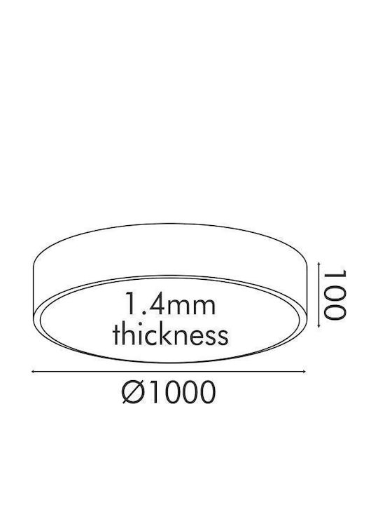Aca Optimus Στρογγυλό Εξωτερικό LED Panel 100W με Ρυθμιζόμενο Λευκό Φως 100εκ.