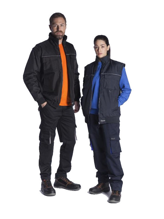 Fageo Work Jacket with Removable Lining Navy Blue with Detachable Sleeves
