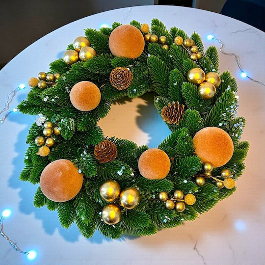 Velve Crăciun Decorativ Coroană de flori cu Diametru 30cm.