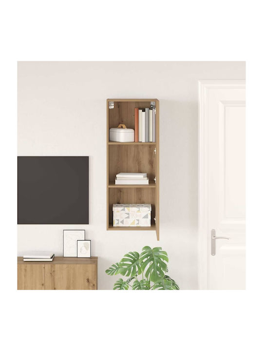 Wall Mounted Living Room Cabinet from Particle Board Artisan Oak 40.5x30x102cm