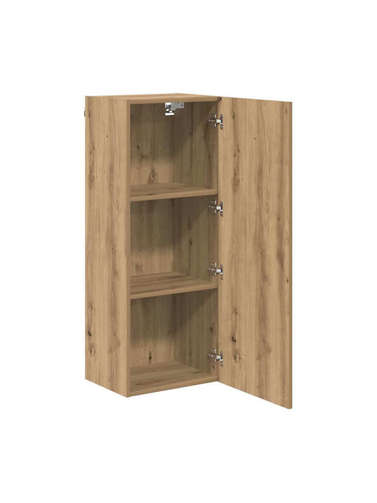 Wall Mounted Living Room Cabinet from Particle Board Artisan Oak 40.5x30x102cm
