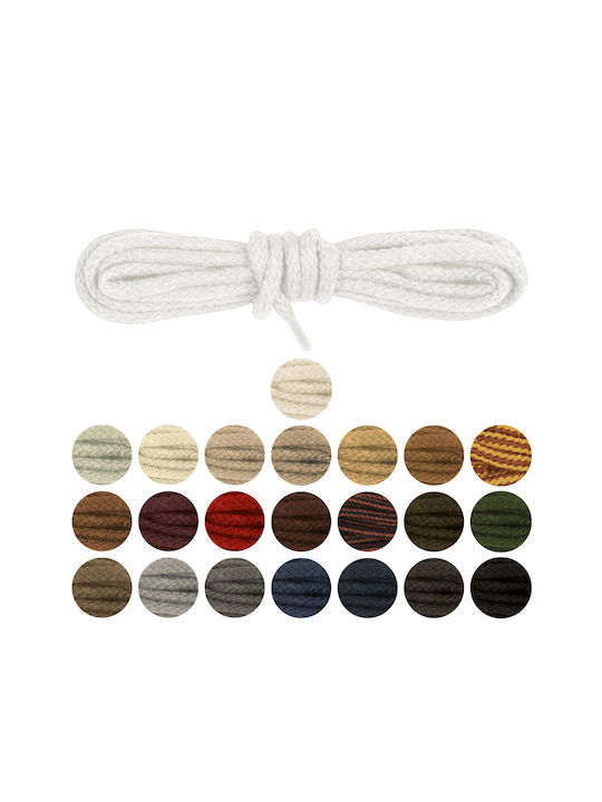 Bergal Round Cord Laces Dark Beige 90cm Χοντρα Στρογγυλα Κορδονια Χρωμα Σκούρο Μπεζ 90 Εκατοστα 100% Βαμβάκι Δεν Λύνονται