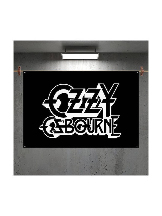 Ozzy Osbourne Logo Wanddekoration 1.20*1.80 Schwarz Weiß Flagge