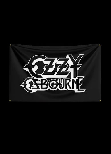 Ozzy Osbourne Logo Wanddekoration 1.20*1.80 Schwarz Weiß Flagge