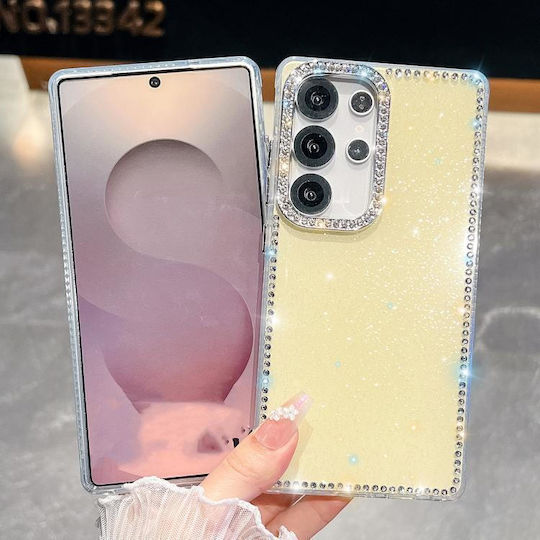 Rhinestones Back Cover Silicone Yellow (Galaxy A17)