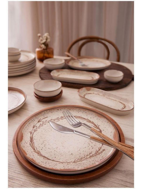 Kutahya Porselen Beige Porcelain Dinnerware Set 18pcs