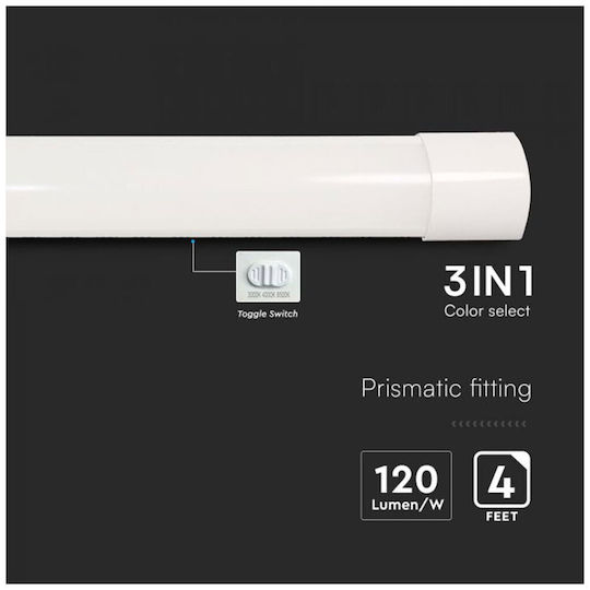 V-TAC LED Kommerzielle lineare Beleuchtung Leuchte Decke 40W Warmes Weiß 120cm