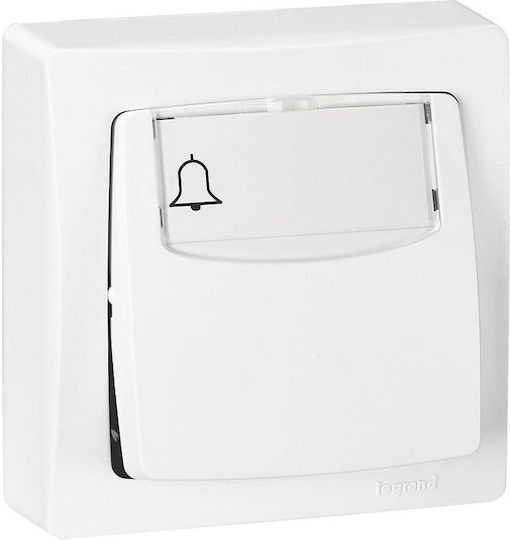 Legrand Oteo Μπουτόν Κουδουνιού Μονό Φωτεινό σε Λευκό Χρώμα 086009