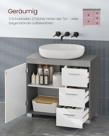 Vasagle Bathroom Cabinet L70xW30xH64cm White