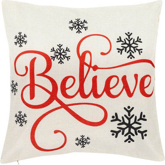 Set 4 Decorative Pillow Covers 40x40 Cm Christmas Motifs Red White