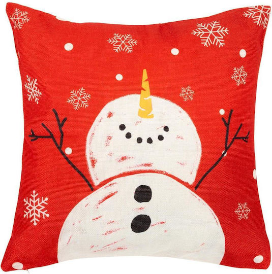 Set 4 Decorative Pillow Covers 40x40 Cm Christmas Motifs Red White