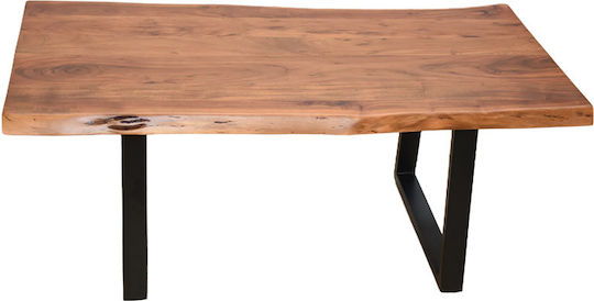 Mese De Cafea Rectangular Central Miles Din Lemn Masiv Nuc L115xL60xÎ45cm