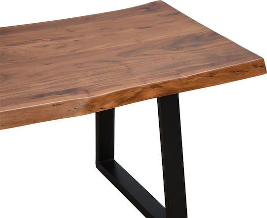 Mese De Cafea Rectangular Central Miles Din Lemn Masiv Nuc L115xL60xÎ45cm