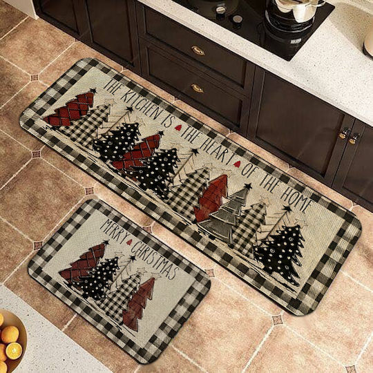 Set of 2 Non-Slip Mats 160x50cm & 80x50cm Noel-025