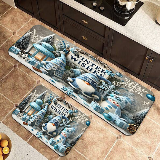 Set of 2 Non-Slip Mats 160x50cm & 80x50cm Noel-019