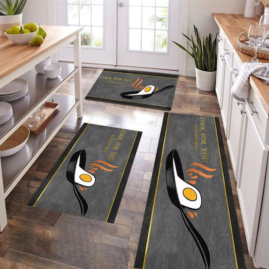 Σετ 3τμχ Πατάκια Αντιολισθητικά Crystal Velvet 1*120x180 & 2*50x80 Cil-7
