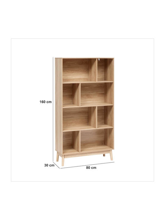 Abana Wooden Bookcase 80x30x160cm