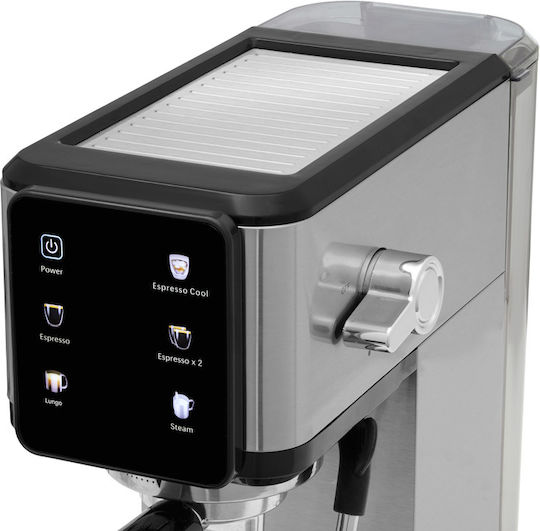 Izzy Μηχανή Espresso 1450W Πίεσης 20bar Ασημί IZ-6024