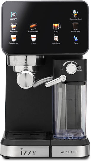 Izzy IZ-6020 Espresso Machine 1450W 20bar Pressure for Cappuccino Black 224795